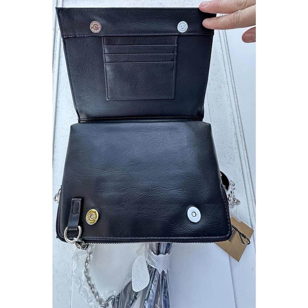 Steve Madden BGreer Multi-Section Crossbody Wallet Handbag Purse Black NWT - Picture 4 of 14